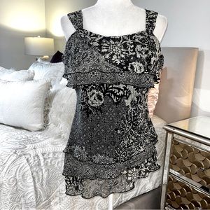 Separates by New York City Design Co layered asymmetrical bias cut top. Large.